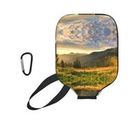 WXWJSHMGC Sunrise Print Pickleball Paddle Cover with Rope & Zipper, 29.5x22cm Neoprene Scratch-Proof & Machine Washable Racket Protective Bag