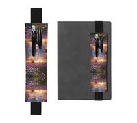 WXWJSHMGC Texas Bluebonnets Scenery Print 2pcs Adjustable Elastic Band Pen Holder Pu Leather Pen Sleeve Pouch for Hardcover Journals, Notebooks for Back to School Gift