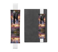 WXWJSHMGC Texas Bluebonnets Scenery Print 2pcs Adjustable Elastic Band Pen Holder Pu Leather Pen Sleeve Pouch for Hardcover Journals, Notebooks for Back to School Gift