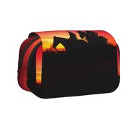 WXWJSHMGC Texas Cowboy Print Pen Case Bag - Portable Double Layer Storage Pencil Bag for Child, Girls, Boys and Adults