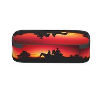 WXWJSHMGC Texas Cowboy Print Pencil Case - Cute Pencil Case with Zip Closure Large Pencil Box for Student