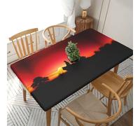WXWJSHMGC Texas Cowboy Rectangular Tablecloth Table,Fitted Elastic Edged Waterproof Table Cloth For Dinning Room Outdoor Patio Party (5ft 152x76cm)