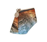 WXWJSHMGC The Beach Sunset Print Leather Pencil Case,Fountain Pen Case,Personalised Portable Big Capacity Study Pencil Case for Secondary School Girls Boys