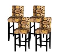 WXWJSHMGC The Clocks Theme Gears Print Bar Stool Covers Stretch Counter Height Chairs Covers