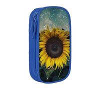WXWJSHMGC The Most Beautiful Sunflower Print Large Capacity Double Layer Pencil Case with Zipper â€“ Durable Fabric School Pouch for Pens,â€“ Ideal for Students