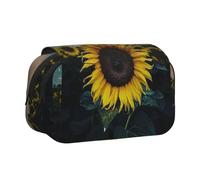 WXWJSHMGC The Most Beautiful Sunflower Print Pen Case Bag - Portable Double Layer Storage Pencil Bag for Child, Girls, Boys and Adults