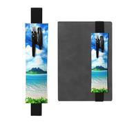 WXWJSHMGC The Sea Print 2pcs Adjustable Elastic Band Pen Holder Pu Leather Pen Sleeve Pouch for Hardcover Journals, Notebooks for Back to School Gift