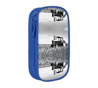 WXWJSHMGC Tractor Agriculture Tranquil Print Large Capacity Double Layer Pencil Case with Zipper â€“ Durable Fabric School Pouch for Pens,â€“ Ideal for Students