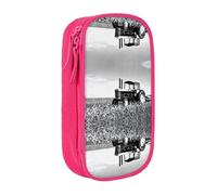 WXWJSHMGC Tractor Agriculture Tranquil Print Large Capacity Double Layer Pencil Case with Zipper - Durable Fabric School Pouch for Pens,- Ideal for Students