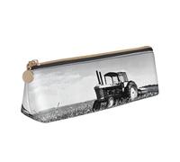 WXWJSHMGC Tractor Agriculture Tranquil Print Leather Pencil Case,Fountain Pen Case,Personalised Portable Big Capacity Study Pencil Case for Secondary School Girls Boys