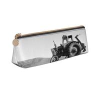 WXWJSHMGC Tractor Agriculture Tranquil Print Leather Pencil Case,Fountain Pen Case,Personalised Portable Big Capacity Study Pencil Case for Secondary School Girls Boys