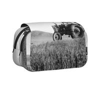 WXWJSHMGC Tractor Agriculture Tranquil Print Pen Case Bag - Portable Double Layer Storage Pencil Bag for Child, Girls, Boys and Adults