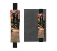 WXWJSHMGC Tree in The Fall Print 2pcs Adjustable Elastic Band Pen Holder Pu Leather Pen Sleeve Pouch for Hardcover Journals, Notebooks for Back to School Gift