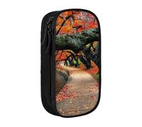 WXWJSHMGC Tree in The Fall Print Large Capacity Double Layer Pencil Case with Zipper â€“ Durable Fabric School Pouch for Pens,â€“ Ideal for Students