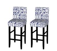 WXWJSHMGC Tropical Hibiscus Flower Print Bar Stool Covers Stretch Counter Height Chairs Covers Bar Stool Slipcovers Dining Room Chair Covers