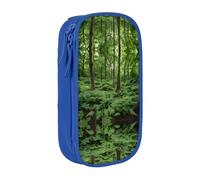 WXWJSHMGC Tropical Rainforest Print Large Capacity Double Layer Pencil Case with Zipper â€“ Durable Fabric School Pouch for Pens,â€“ Ideal for Students