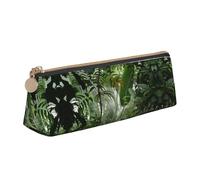 WXWJSHMGC Tropical Rainforest Print Leather Pencil Case,Fountain Pen Case,Personalised Portable Big Capacity Study Pencil Case for Secondary School Girls Boys