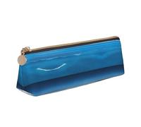 WXWJSHMGC Underwater View Print Leather Pencil Case,Fountain Pen Case,Personalised Portable Big Capacity Study Pencil Case for Secondary School Girls Boys