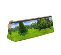 WXWJSHMGC Vancouver Golf Course Print Leather Pencil Case,Fountain Pen Case,Personalised Portable Big Capacity Study Pencil Case for Secondary School Girls Boys