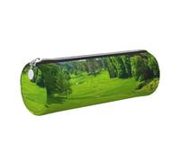 WXWJSHMGC Vancouver Golf Course Print Leather Pencil Case Zipper Pen Makeup Cosmetic Holder Pouch Stationery Bag for School, Work, Office