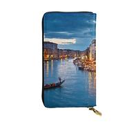 WXWJSHMGC Venice Night Print Fashion Long Wallet Shopping Clutch Purse Pu Leather Handbags for Ladies,Men's Wallets