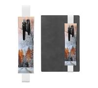 WXWJSHMGC Wandering in The Winter Light Print 2pcs Adjustable Elastic Band Pen Holder Pu Leather Pen Sleeve Pouch for Hardcover Journals, Notebooks for Back to School Gift