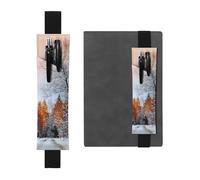 WXWJSHMGC Wandering in The Winter Light Print 2pcs Adjustable Elastic Band Pen Holder Pu Leather Pen Sleeve Pouch for Hardcover Journals, Notebooks for Back to School Gift