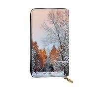 WXWJSHMGC Wandering in The Winter Light Print Fashion Long Wallet Shopping Clutch Purse Pu Leather Handbags for Ladies,Men's Wallets