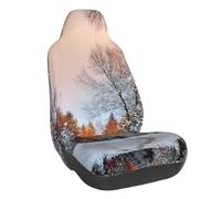 WXWJSHMGC Wandering In The Winter Light Print Universal Auto Car Front Seat Covers Bucket Seats Auto Interior Accessories Protector Fit For Most Car(1pcs)