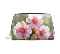 WXWJSHMGC Watercolor Cherry Blossoms Print Makeup Bag Portable Leather Waterproof Cosmetic Bag Clutch Makeup Brush Bag (6.7x4.3in)