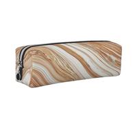 WXWJSHMGC Wavy Colored Fluid Earthen Print Leather Pencil Case Simple,with Metallic Zipper Pocket,Storage Pouch for Girls Boys Student College Middle School