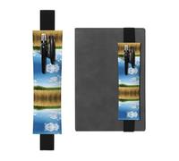 WXWJSHMGC Wheat Field Print 2pcs Adjustable Elastic Band Pen Holder Pu Leather Pen Sleeve Pouch for Hardcover Journals, Notebooks for Back to School Gift