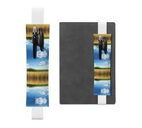 WXWJSHMGC Wheat Field Print 2pcs Adjustable Elastic Band Pen Holder Pu Leather Pen Sleeve Pouch for Hardcover Journals, Notebooks for Back to School Gift