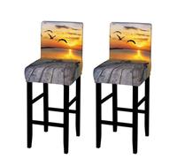 WXWJSHMGC Wild Goose By The Bridge Print Bar Stool Covers Stretch Counter Height Chairs Covers Bar Stool Slipcovers Dining Room Chair Covers