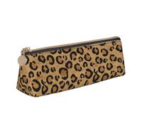 WXWJSHMGC Wild Leopard Animal Print Leather Pencil Case,Fountain Pen Case,Personalised Portable Big Capacity Study Pencil Case for Secondary School Girls Boys