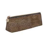 WXWJSHMGC Wild Leopard Animal Print Leather Pencil Case,Fountain Pen Case,Personalised Portable Big Capacity Study Pencil Case for Secondary School Girls Boys