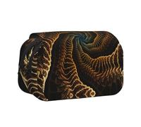 WXWJSHMGC Yellow Abstract Spiral Pattern Print Pen Case Bag - Portable Double Layer Storage Pencil Bag for Child, Girls, Boys and Adults
