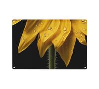 WXWJSHMGC Yellow Sunflower Floral Print Metal Tin Signs Funny Metal Signs,Poster Plaque Sign Wall Hanging Decorations 12x8inch