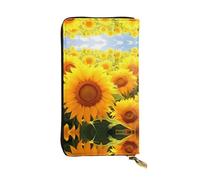 WXWJSHMGC Yellow Sunflower Print Fashion Long Wallet Shopping Clutch Purse Pu Leather Handbags for Ladies,Men's Wallets