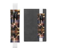 WXWJSHMGC Zen Stone Print 2pcs Adjustable Elastic Band Pen Holder Pu Leather Pen Sleeve Pouch for Hardcover Journals, Notebooks for Back to School Gift