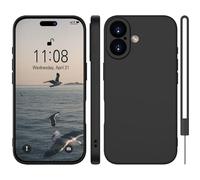 WXX Silicone Case for iPhone 16, Thin Slim with Microfibre, Scratch-Resistant All-Round Protection Case for iPhone 16, 6.1 Inch, Black