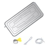 WXXSHGDW Air Condensate Drain Pan Air Conditioner Drip Pan, Universal Air Conditioner Drain Kit Stainless Steel Metal Drain Pan, Leak-Proof Air Conditioner External Unit Water Tray with Drain Pipe (S