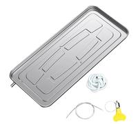 WXXSHGDW Condensate Drain Pan Stainless Steel Drip Tray, Universal Air Conditioner Drip Pan with Drain Tubing, Air Conditioner Indoor/Outdoor Unit Water Collecting and Drainage Pan (Color : 400CM, S