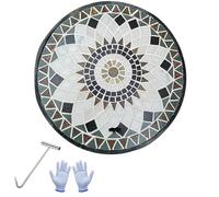 WXXSHGDW Manhole Cover for Courtyard, 24in 27in Septic Tank Lid, Sewer Cover, Cast Iron Frame and Stone Manhole Cover, Load Capacity 22000 Lbs, for Courtyards, Parks, Squares and Roads(60cm/24in)