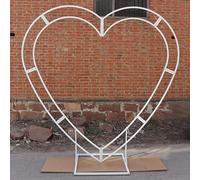 WXXSHGDW Metal Wedding Arch Backdrop Stand, Heart Shaped Arch Stand, Balloon Arch Stand for Floral Balloon Wedding Photo Background Decorations(White)