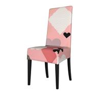 WXXWXD Abstract Love Chart Printed Stretch Square Back Dining Chair seat Cover, Priest Chair, Dining Chair Cover,