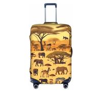 WXXWXD African grassland animals Printed luggage cover, double stitching all around, high elastic material, suitable for travel and business trip