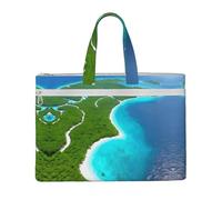 WXXWXD An island in the ocean Canvas Tote File Bag Work shoulder bag Handbag Suitable for travel and office use