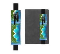 WXXWXD An island in the ocean Printed elastic pencil holder - Back to school stationery, bookmark gifts for besties, children, and teachers
