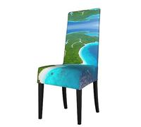 WXXWXD an Island in The Ocean Printed Stretch Square Back Dining Chair seat Cover, Priest Chair, Dining Chair Cover,